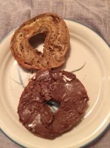 Reese's Spread on a bagel for a great midday snack